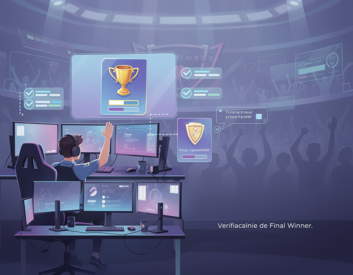 Ilustrasi verifikasi pemenang final untuk turnamen game online iconwin999
